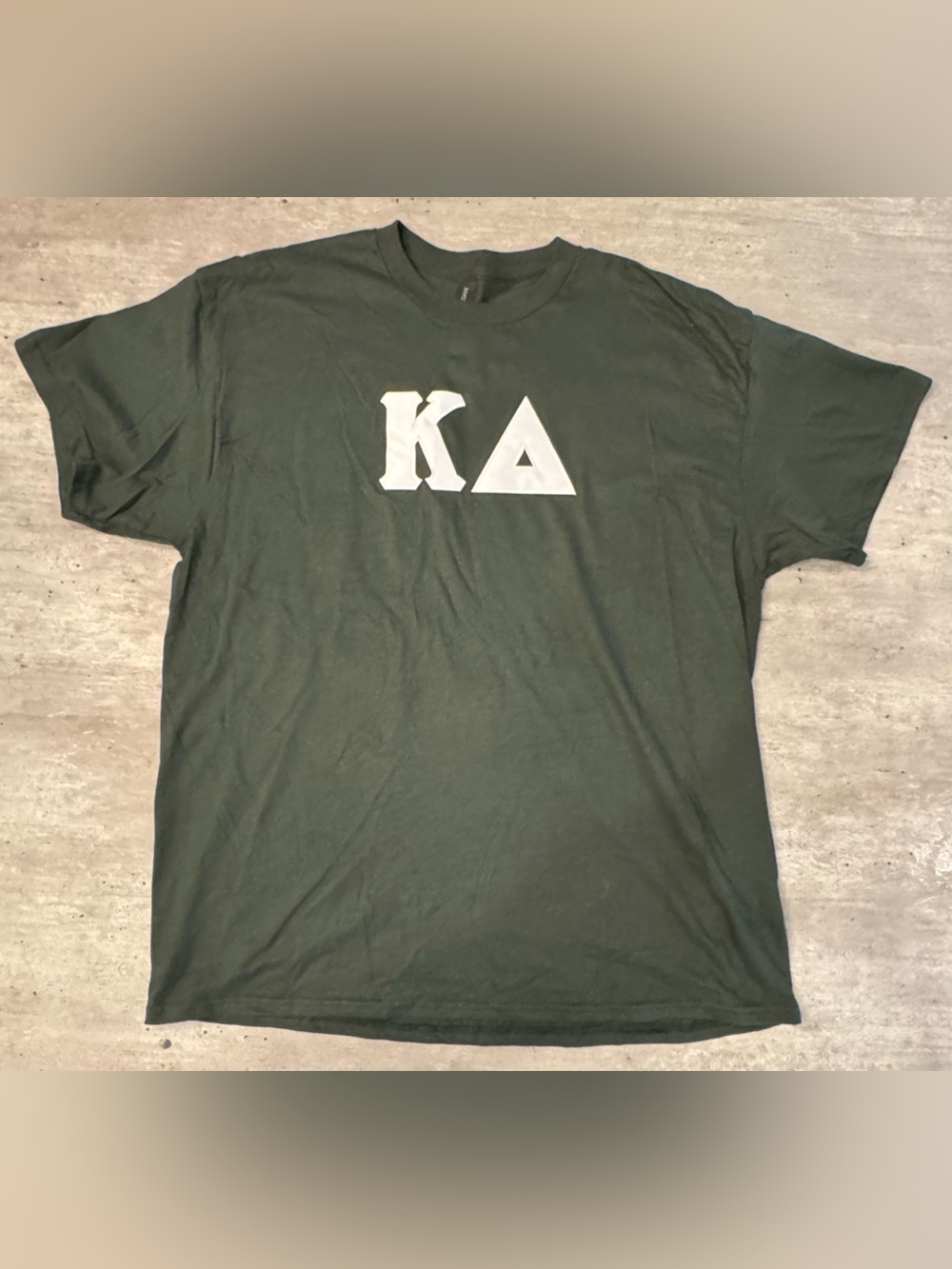 Kappa Delta Sorority Shirt Greek Letter Sewn Applique Green White Howell Size XL